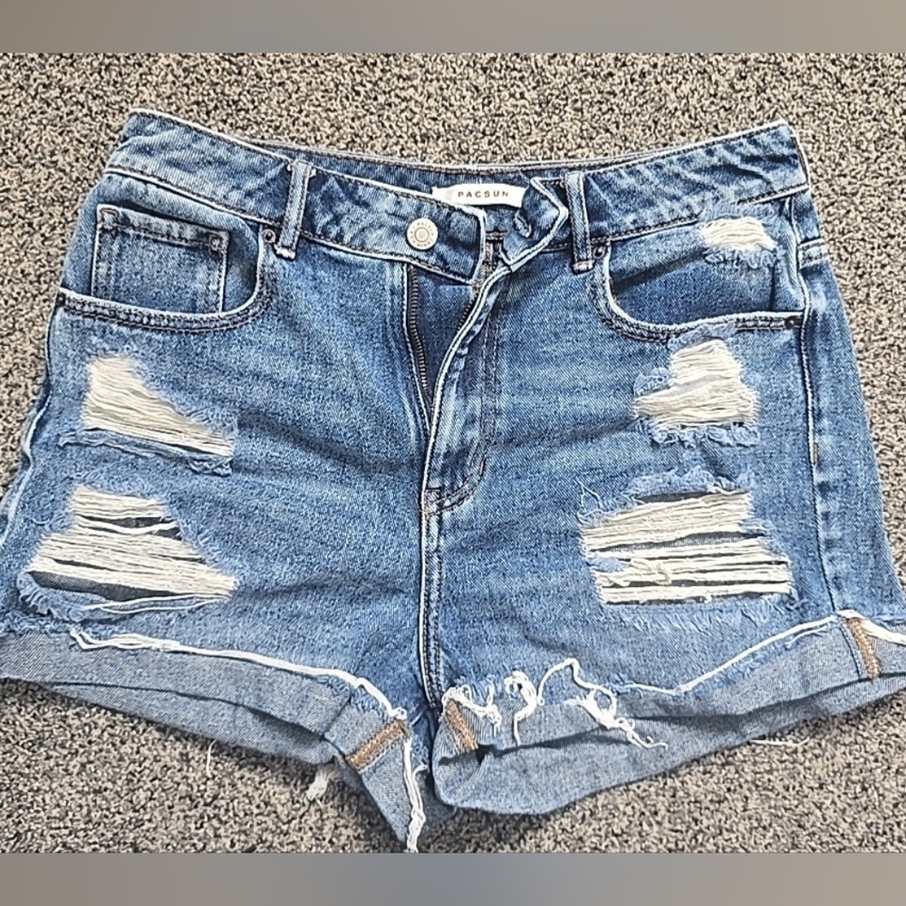 Pacsun Mom Shorts, High Rise, Womens 27, Vintage Cut-Off 90s Button Fly